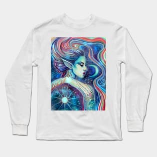 Celesta Fantasy Art Celestial Girl Cosmic Artwork Long Sleeve T-Shirt